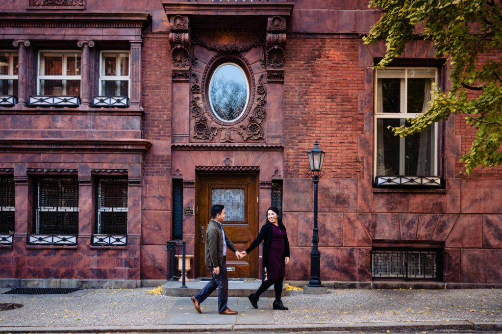 couple posing for their Addison St. Philly E-Session