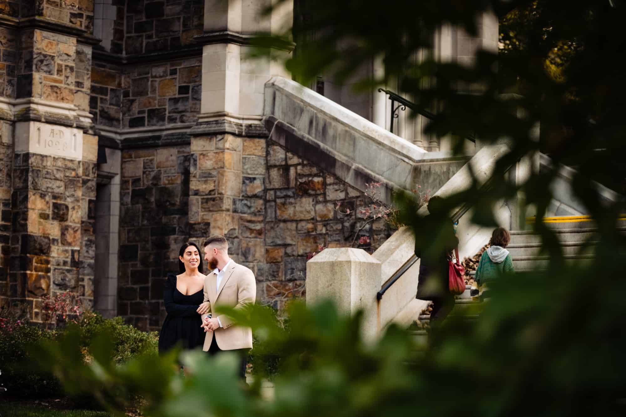 a smiling couple during their Lehigh University E-Session