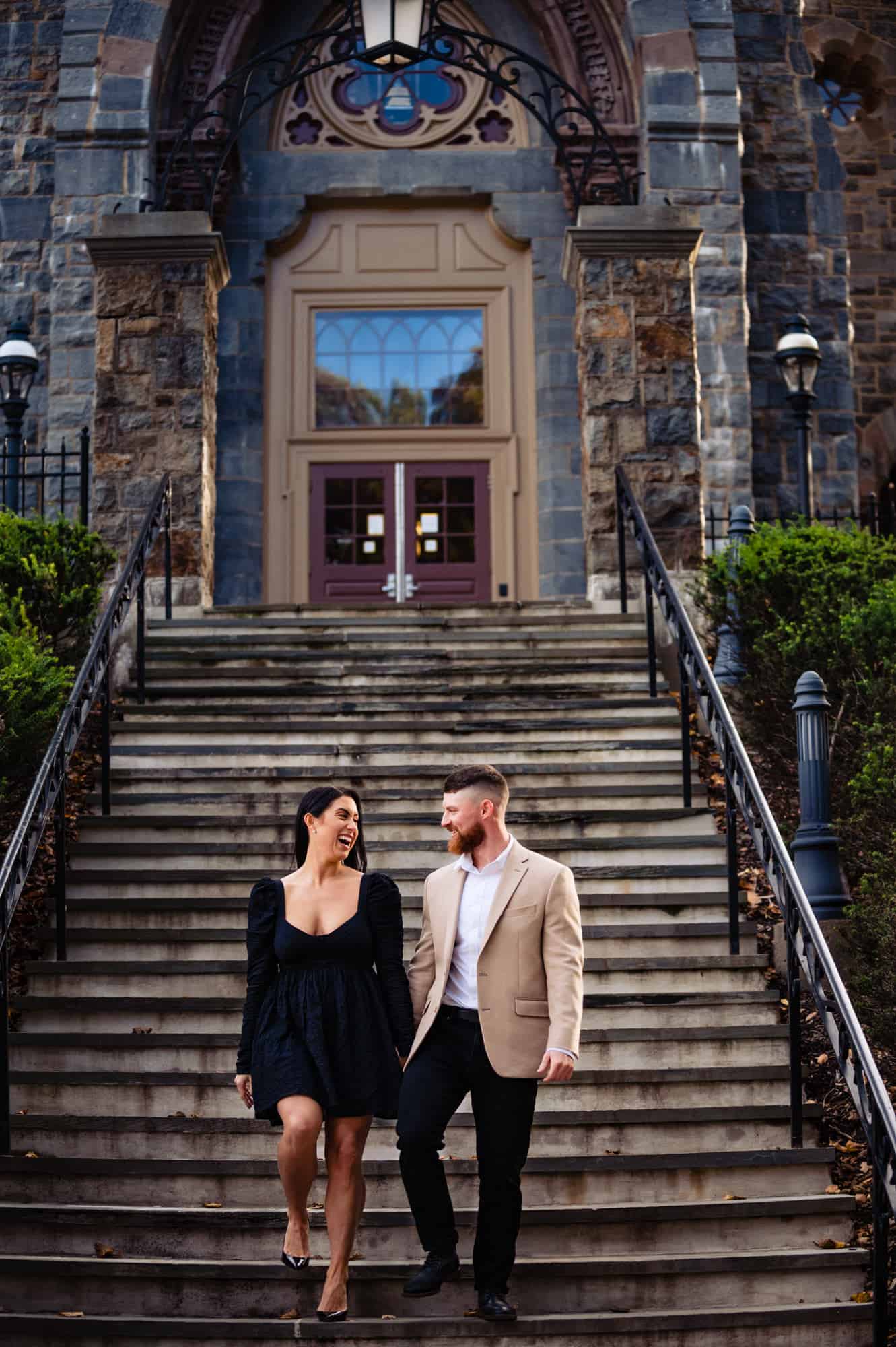 a sweet couple during their Lehigh University E-Session