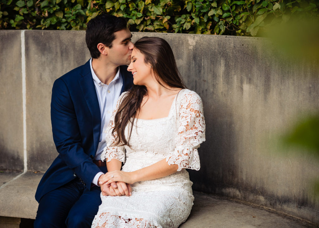 a couple's intimate shot for their Longwood Gardens E-Session