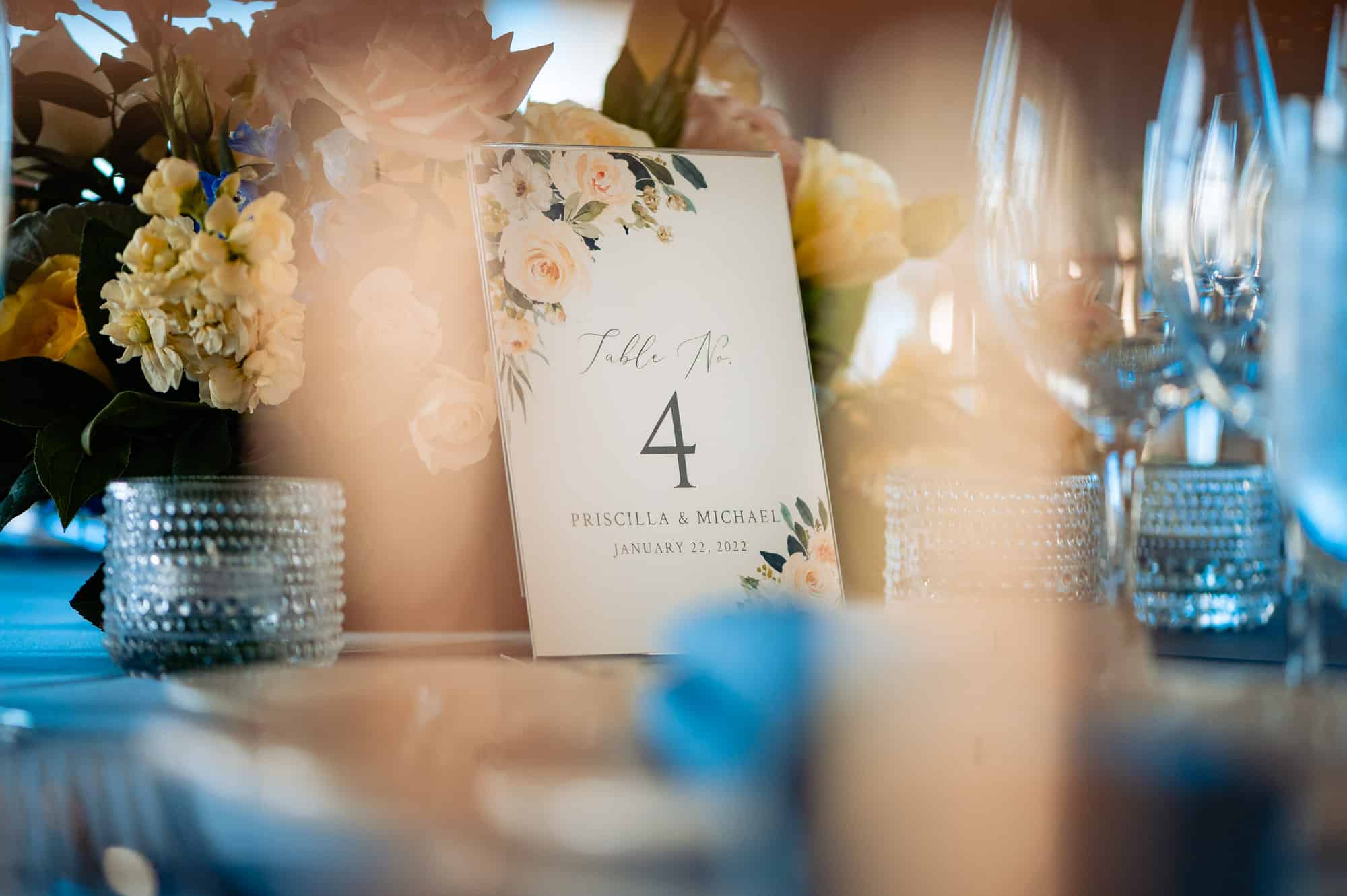 wedding table decors at the Ritz-Carlton Half Moon Bay