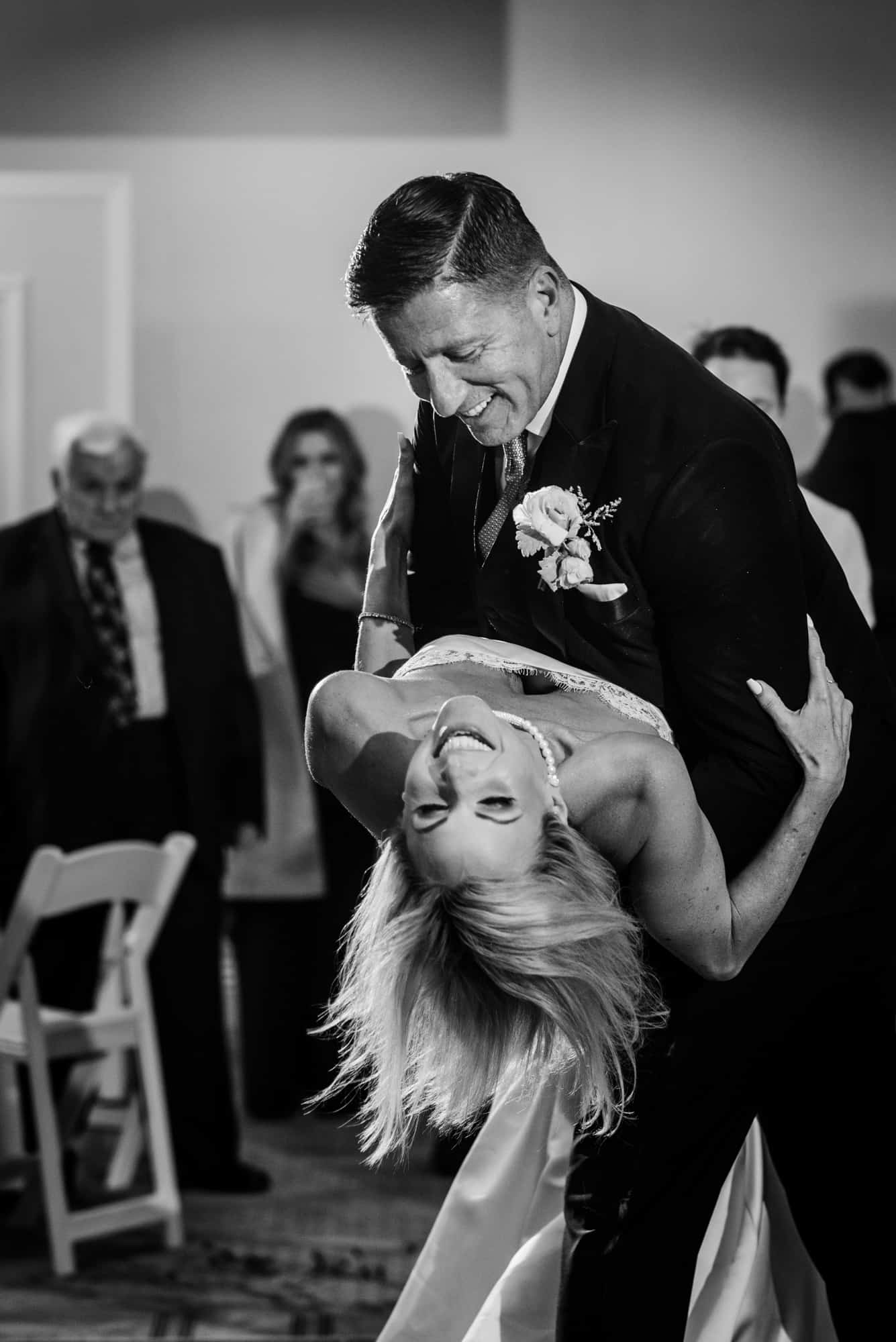 couple's first dance after the wedding at the Ritz-Carlton Half Moon Bay