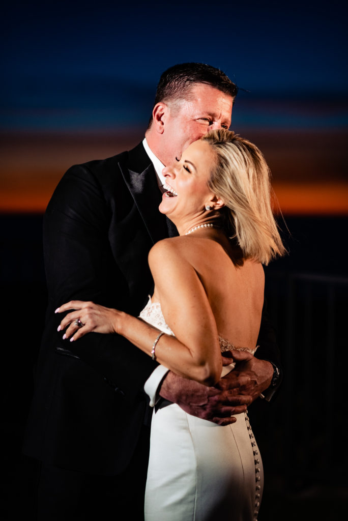 jubilant couple after the wedding party at the Ritz-Carlton Half Moon Bay