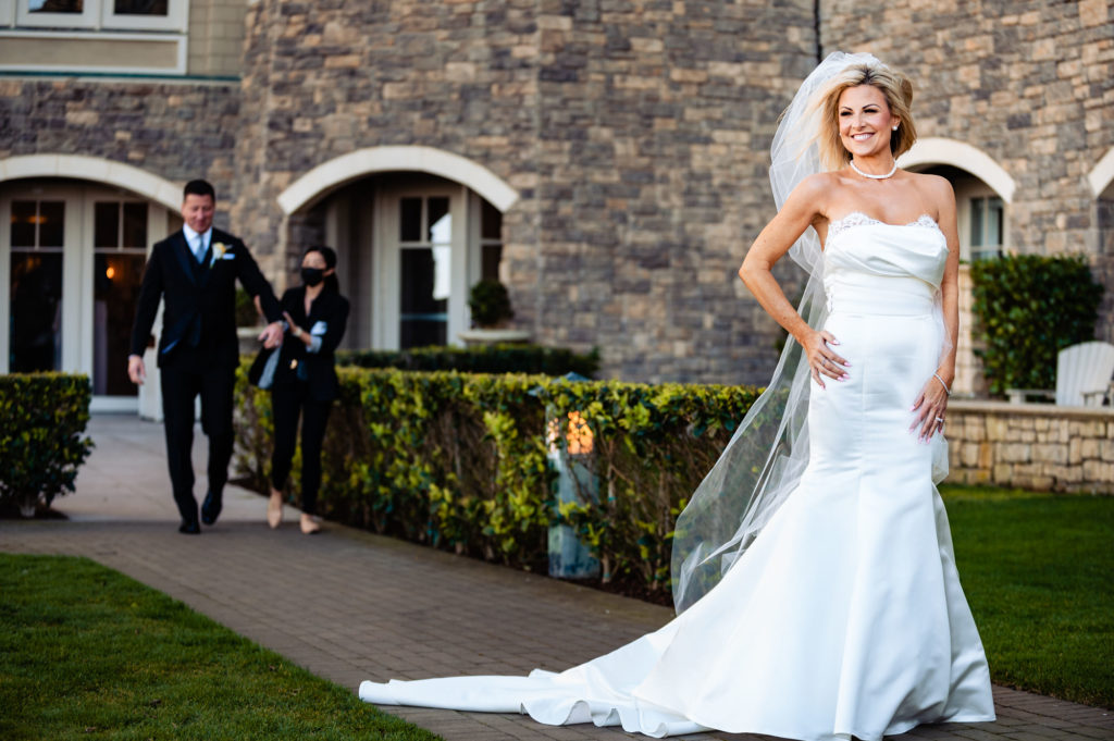 bridal shot outside the Ritz-Carlton Half Moon Bay