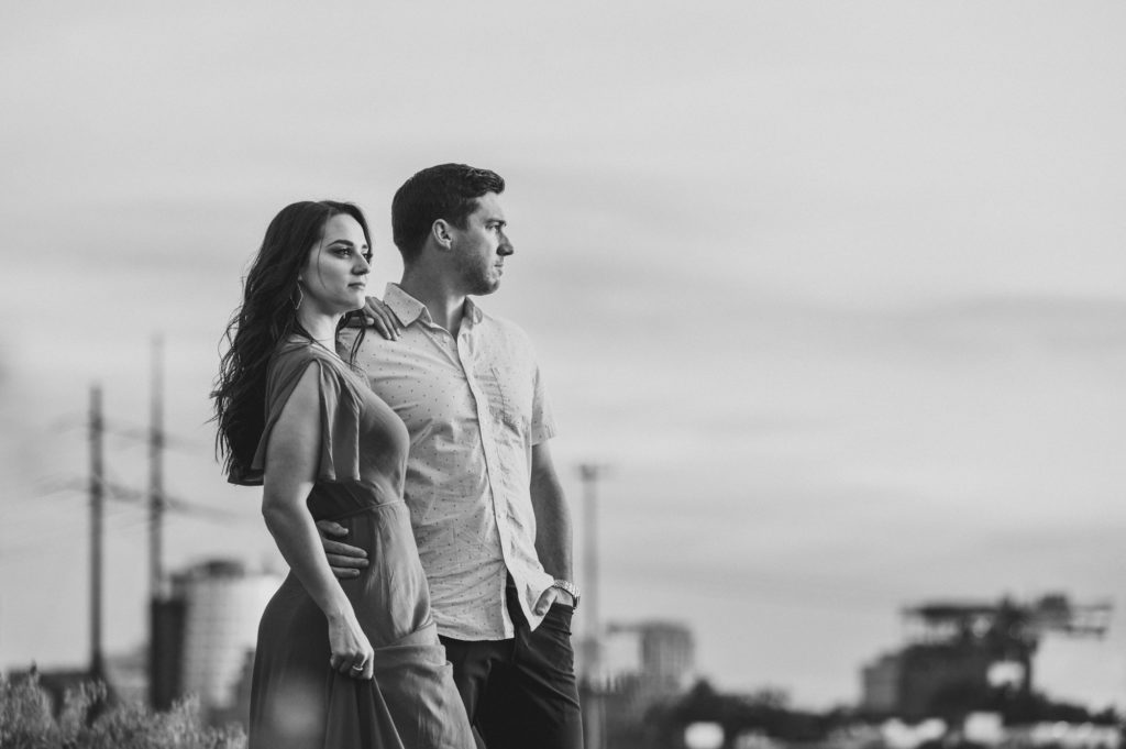 couple pose for their e-session