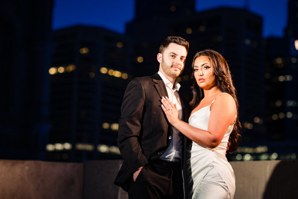night shot of couple