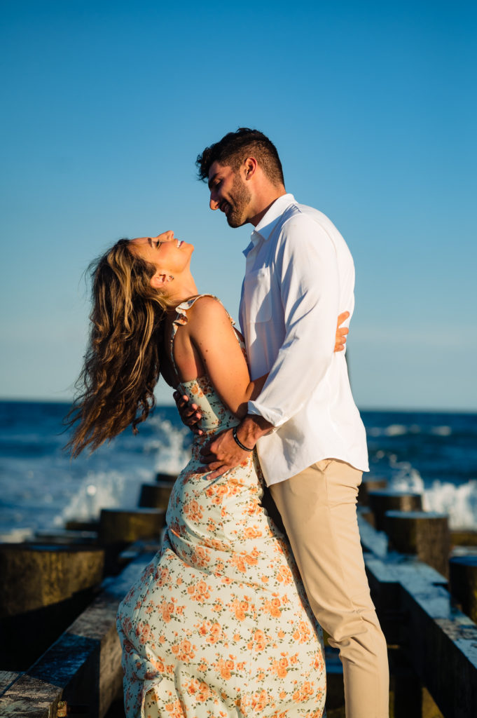 a couple's intimate moment in their margate nj e-session