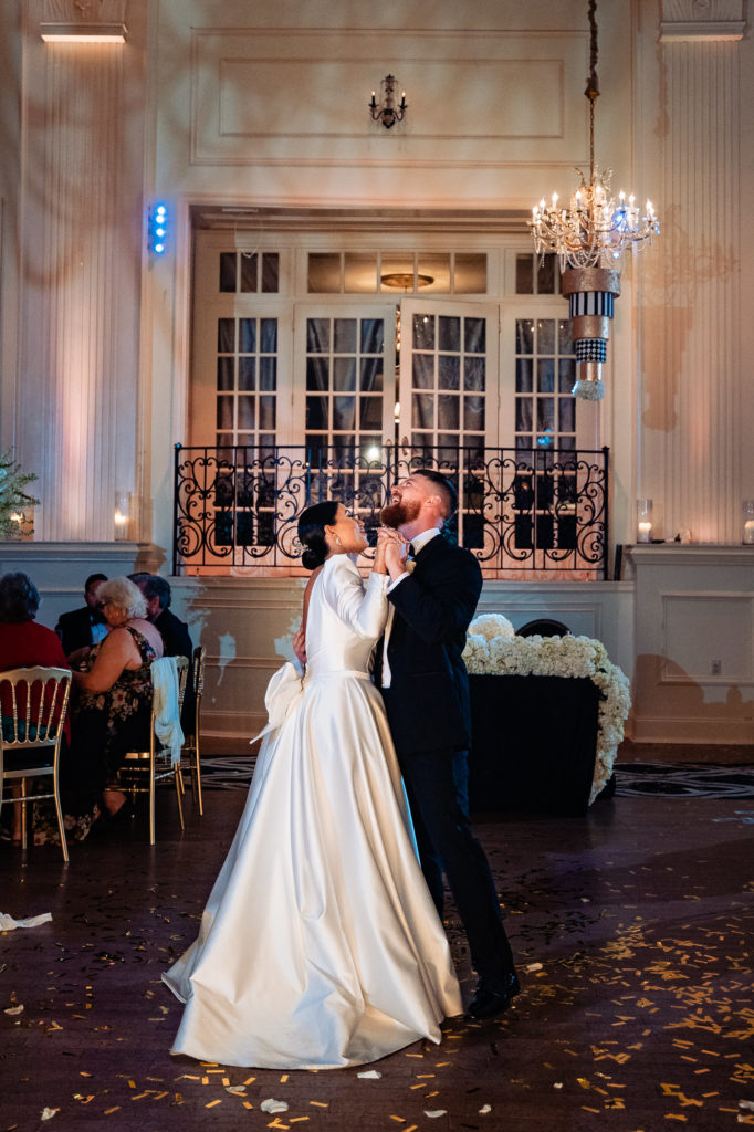 bride and groom first dance