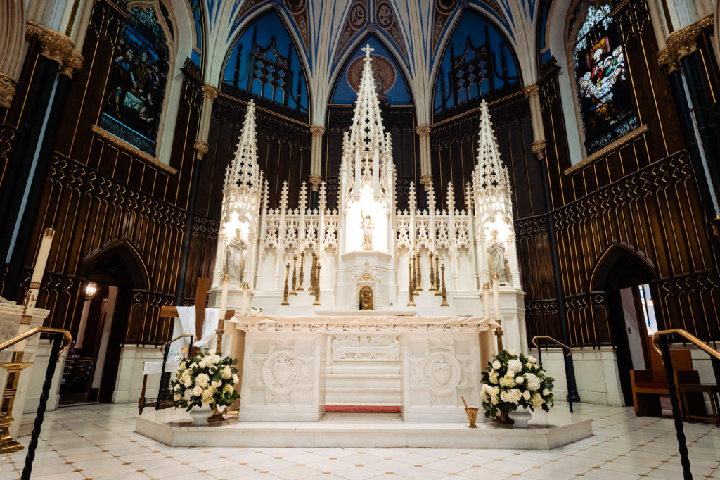 long shot of the cathedral's altar