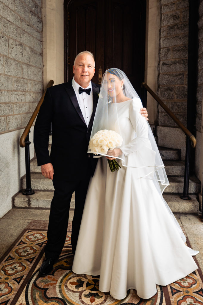 portrait of the bride with her father