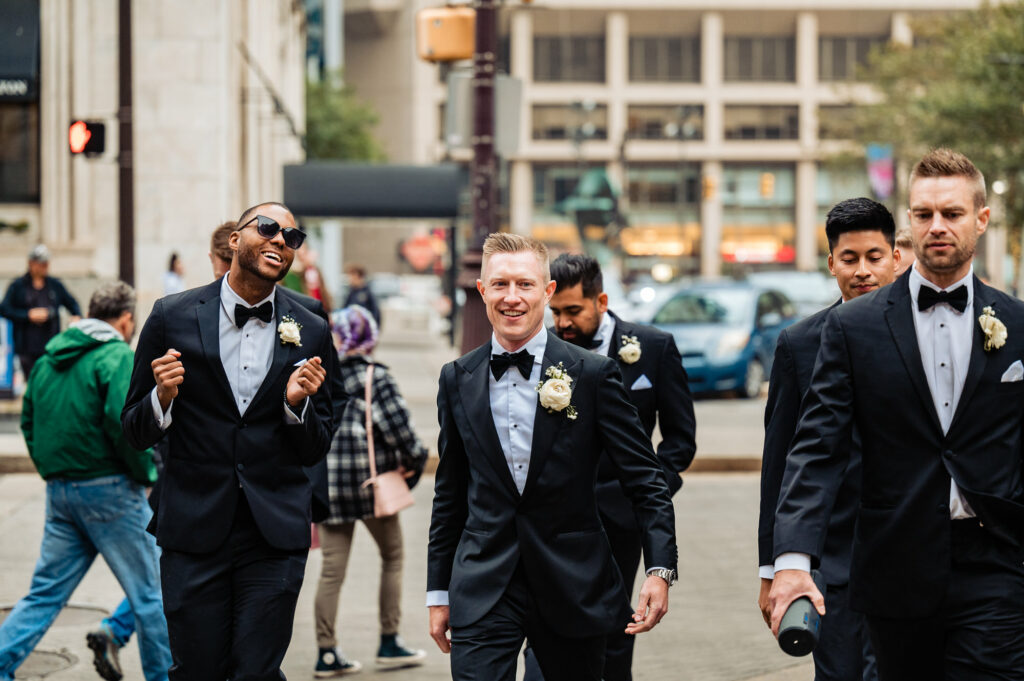 groom with the groomsmen