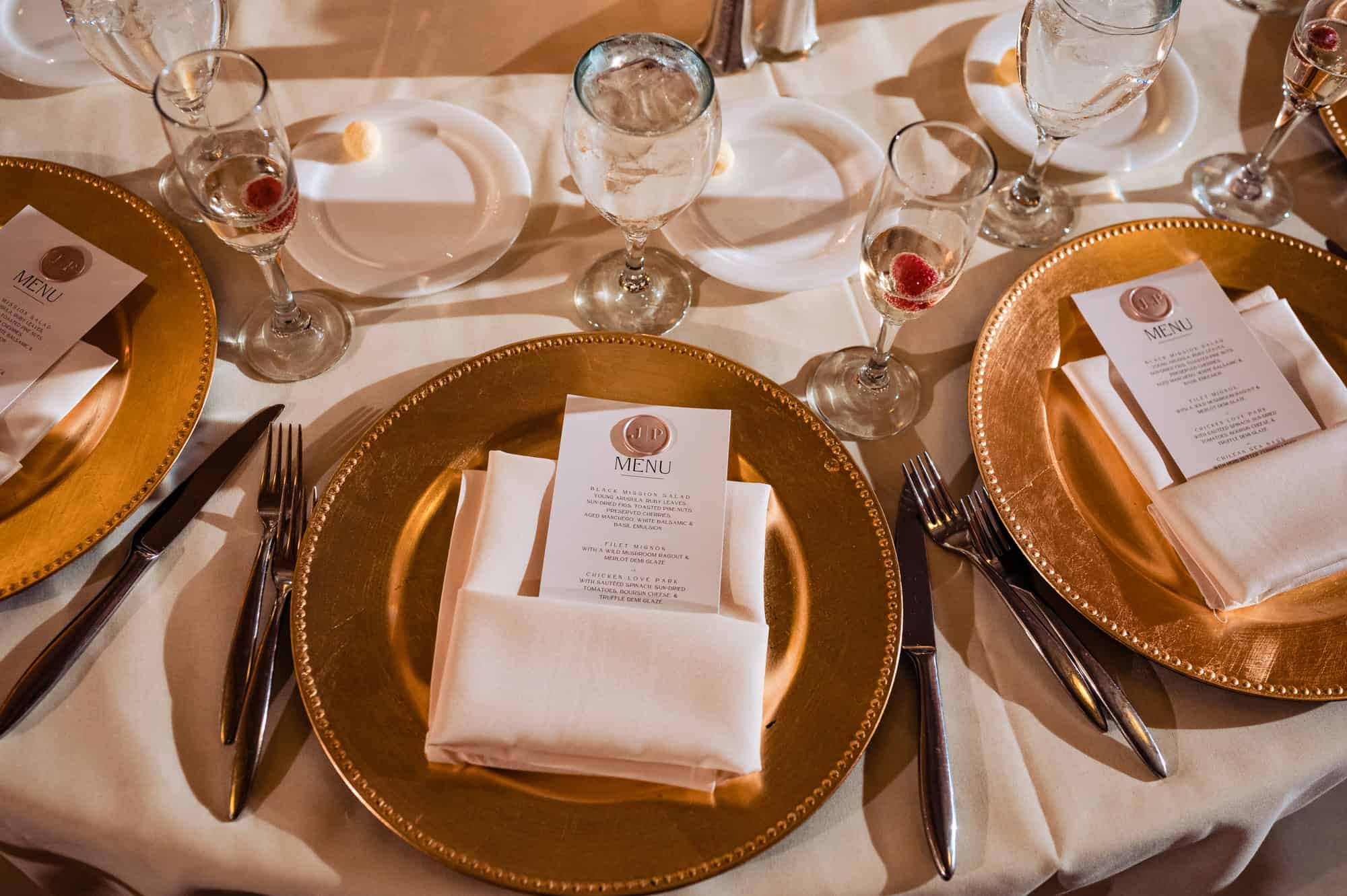 close up of the reception table arrangement