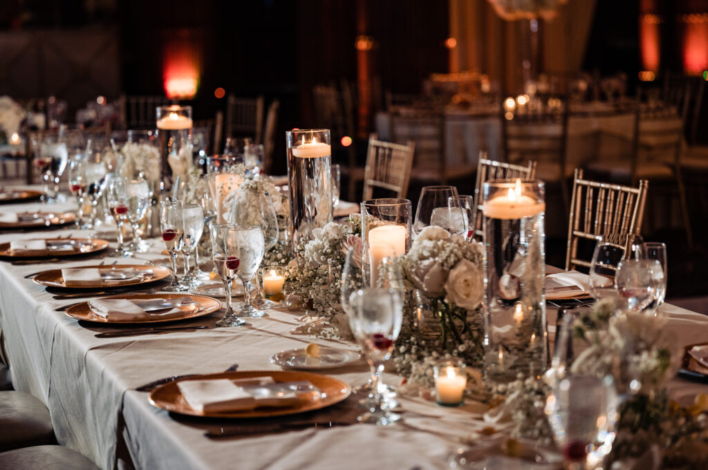 table arrangement of the reception