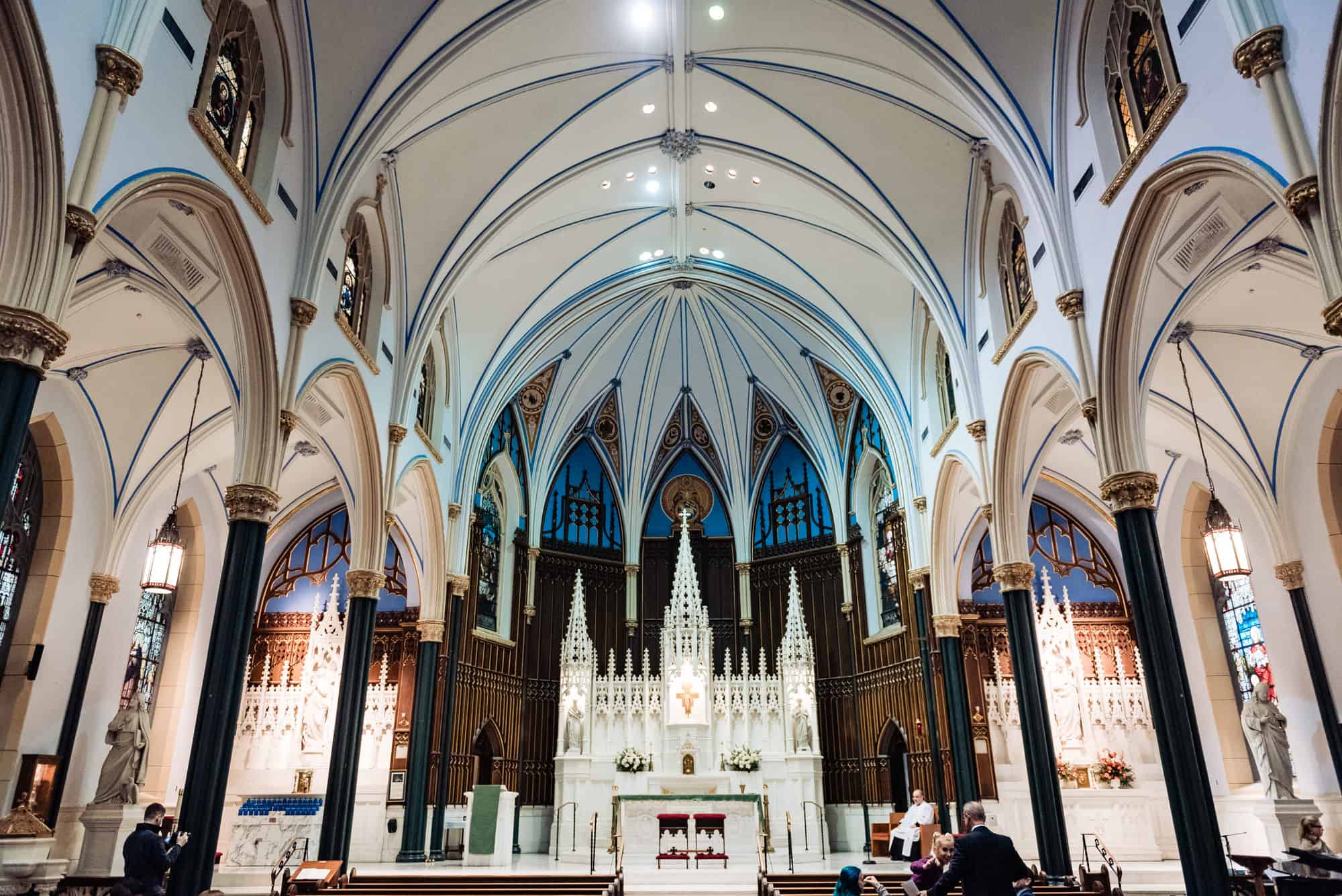 the interior of the cathedral