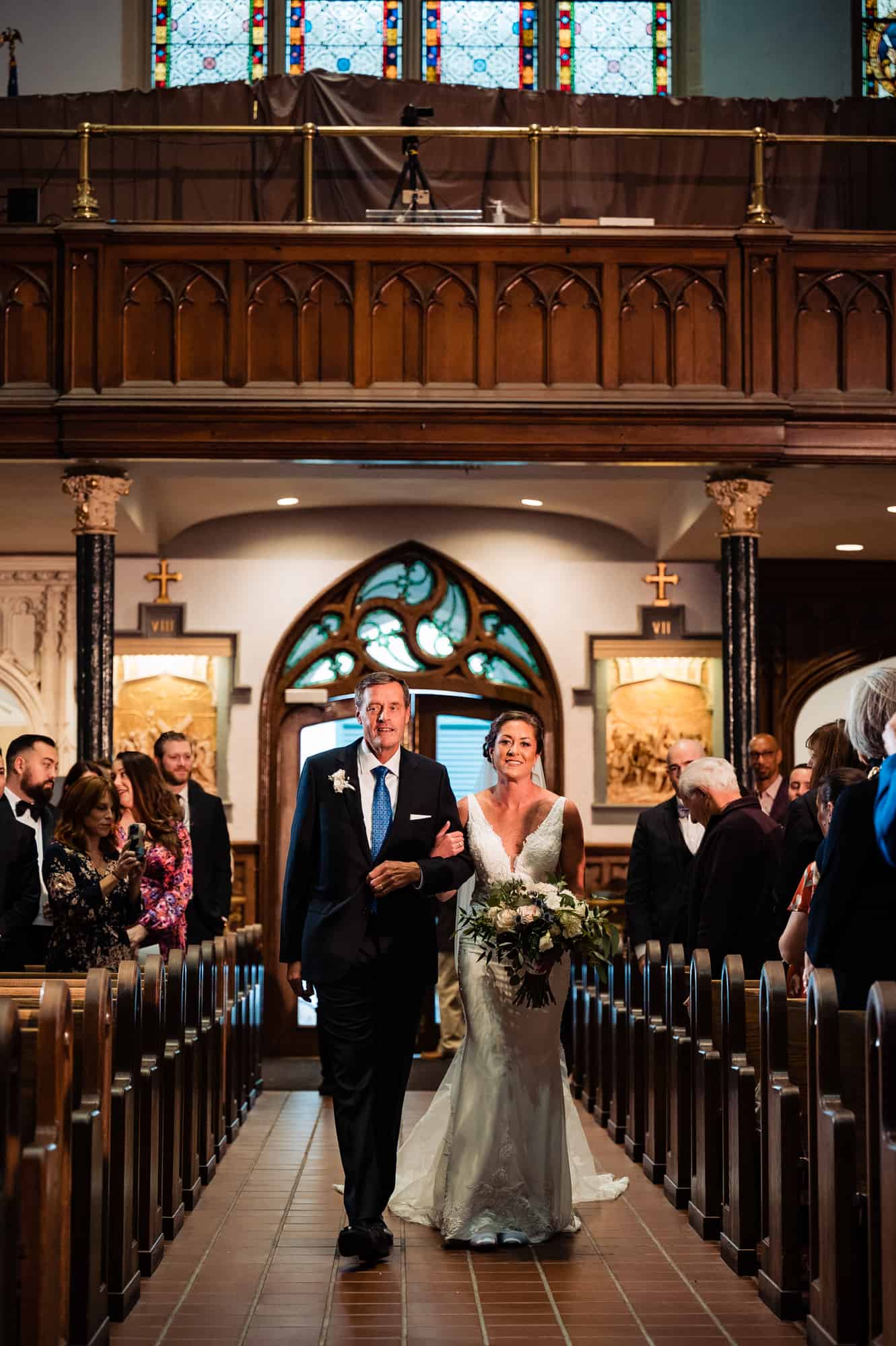 bride with her father on the aisle