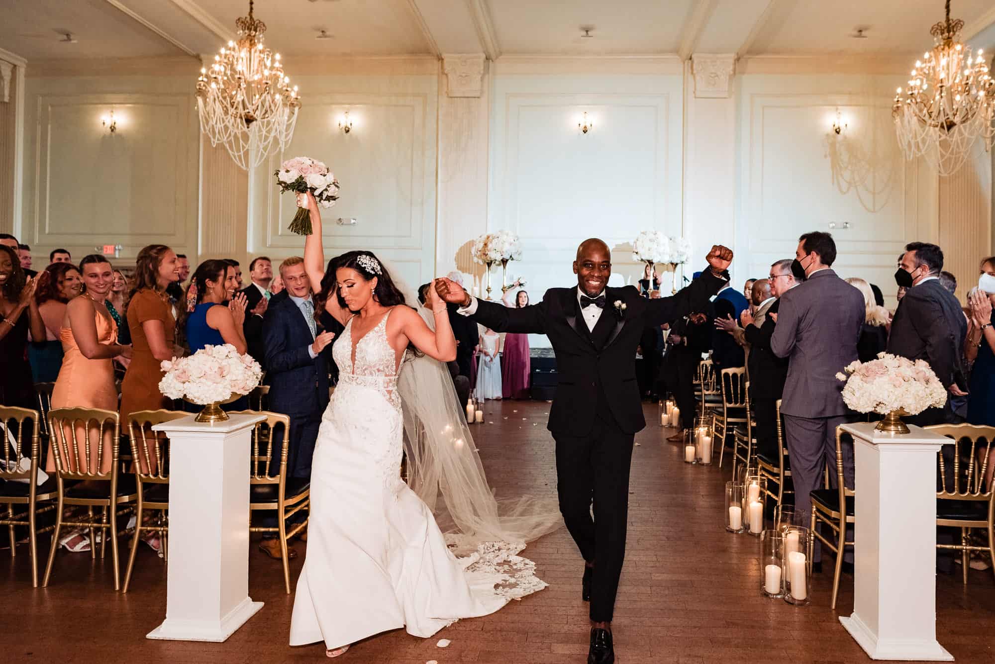 newlyweds exiting the ceremony