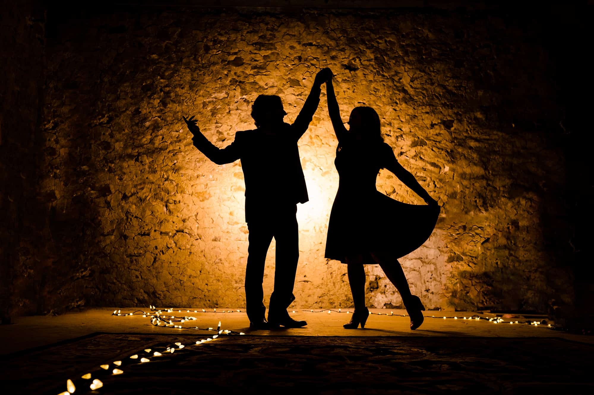 silhouette shot of couple during their engagement shoot