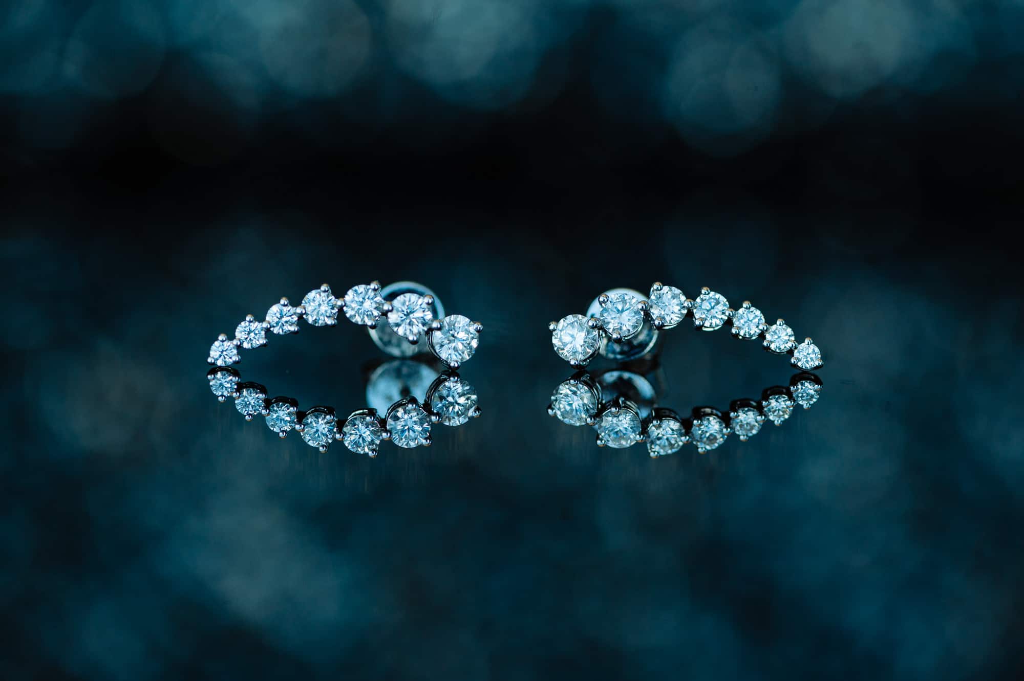 pair of diamond earrings