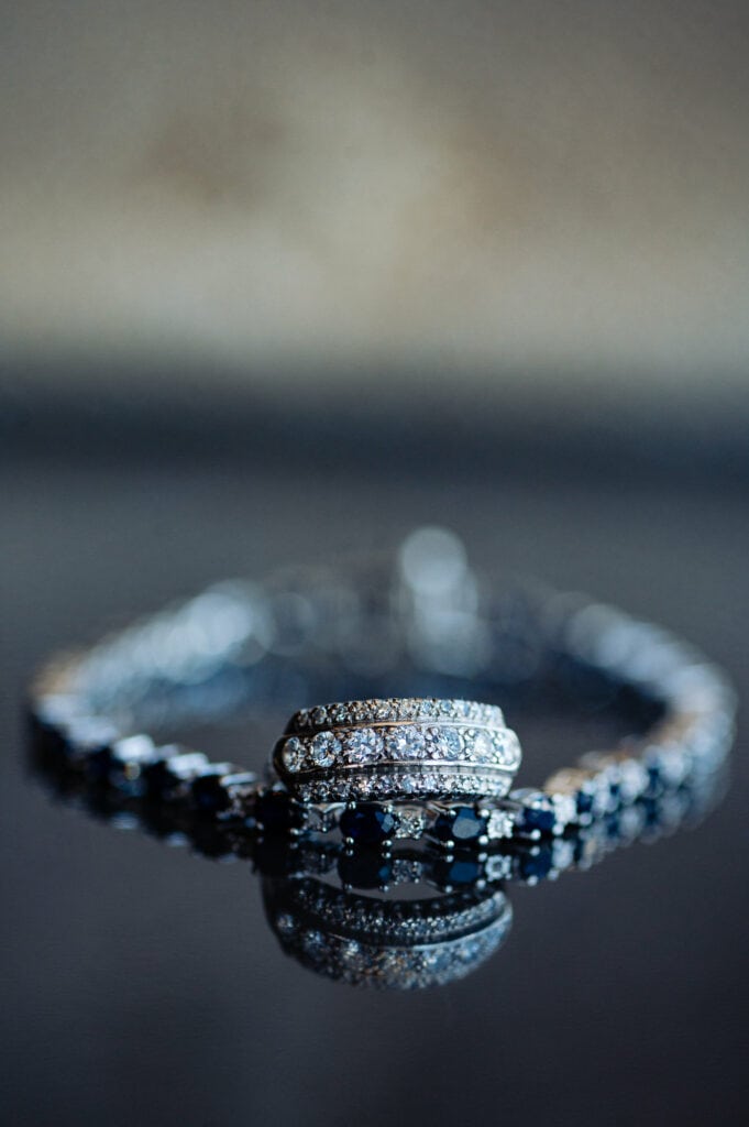 diamond encrusted bracelet of the bride