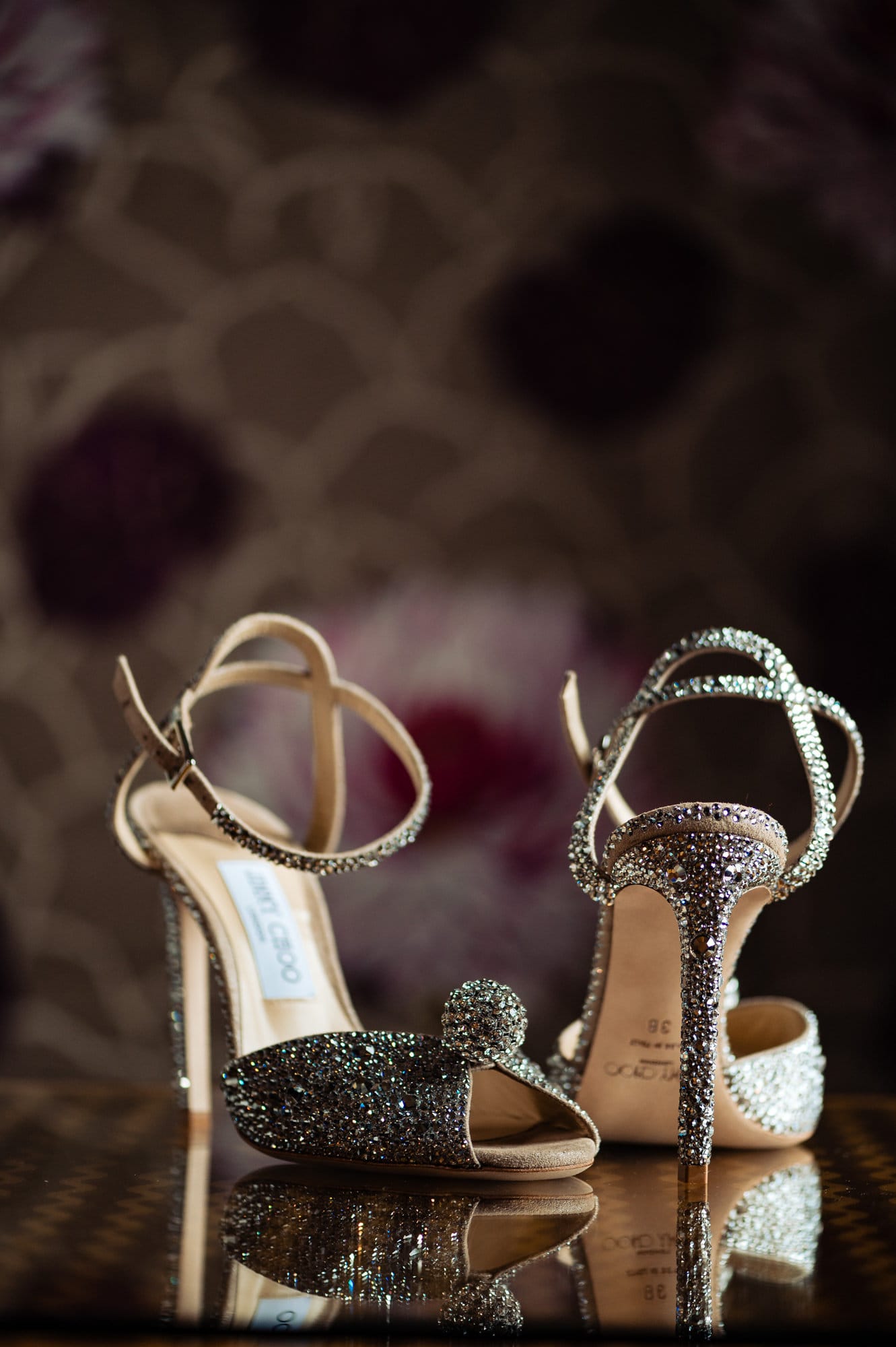 bride's sparkling shoe sandals