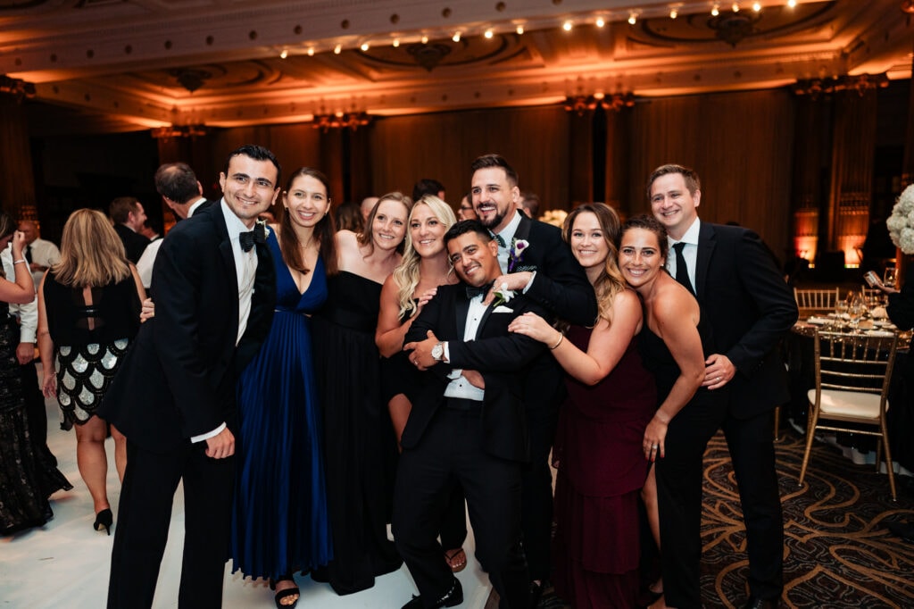 group picture of the groom and his friends