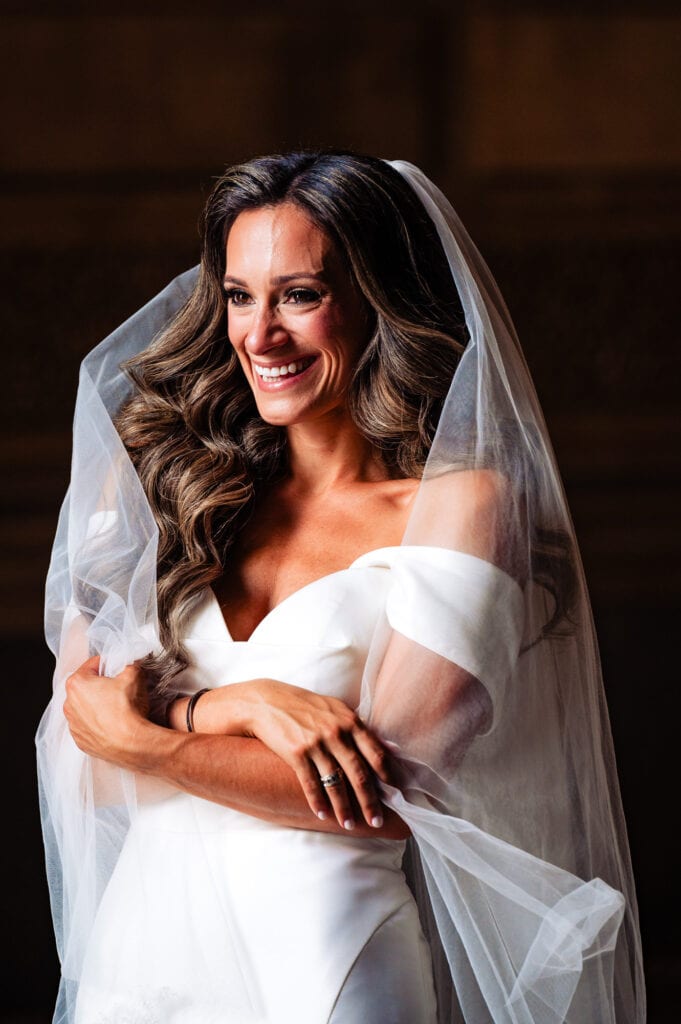 portrait of the teary-eyed bride