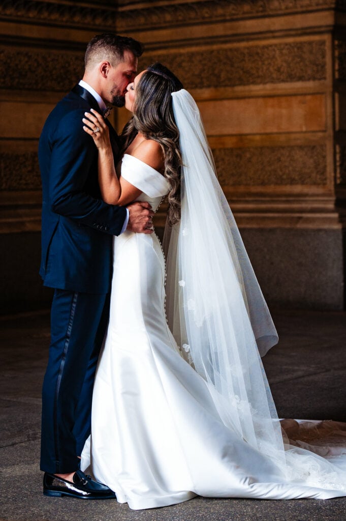bride and groom kisssing
