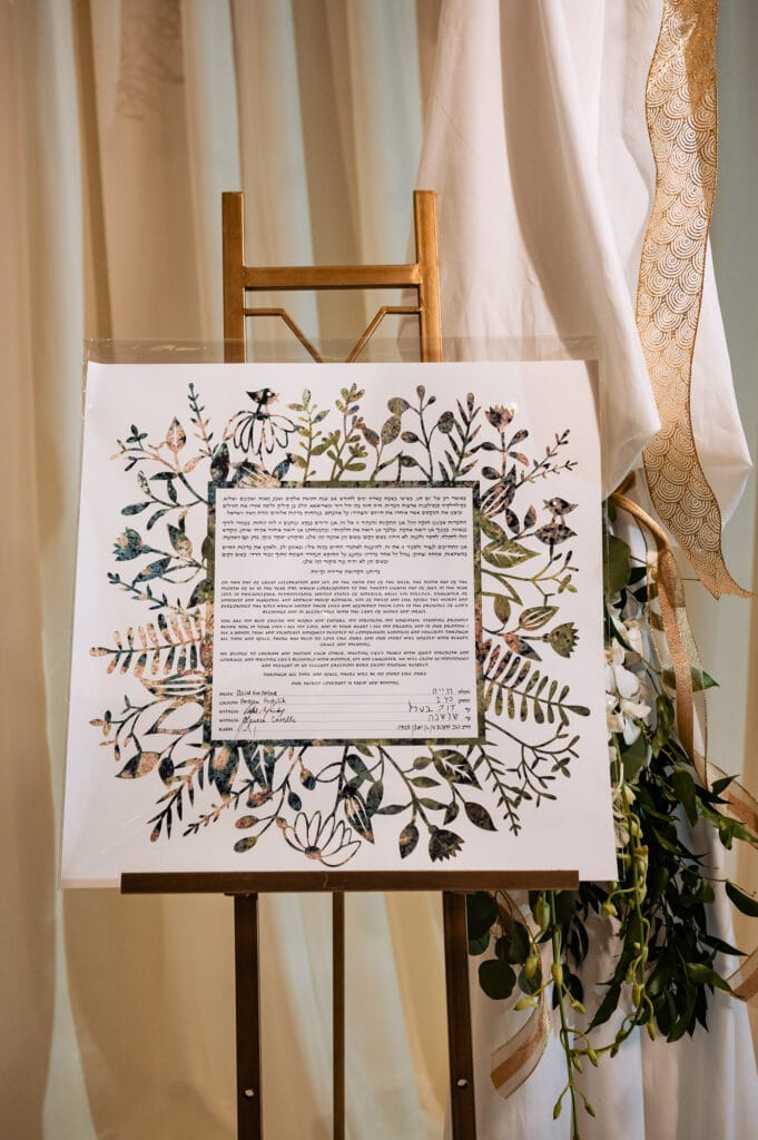 the vows printed on a cloth