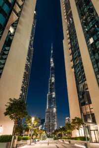 Elegant and imposing, Burj Khalifa dominates the Dubai skyline, offering panoramic views from its lofty heights.