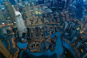 bird's eye view of downtown dubai