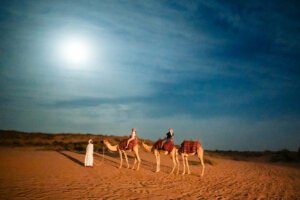 Authentic overnight desert adventure in the UAE, complete with traditional cuisine, camel rides, and Bedouin tents.