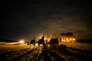 Authentic overnight desert adventure in the UAE, complete with traditional cuisine, camel rides, and Bedouin tents.