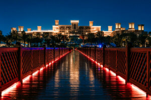 Wooden pier leading to Jumeirah Al Qasr Hotel, Dubai