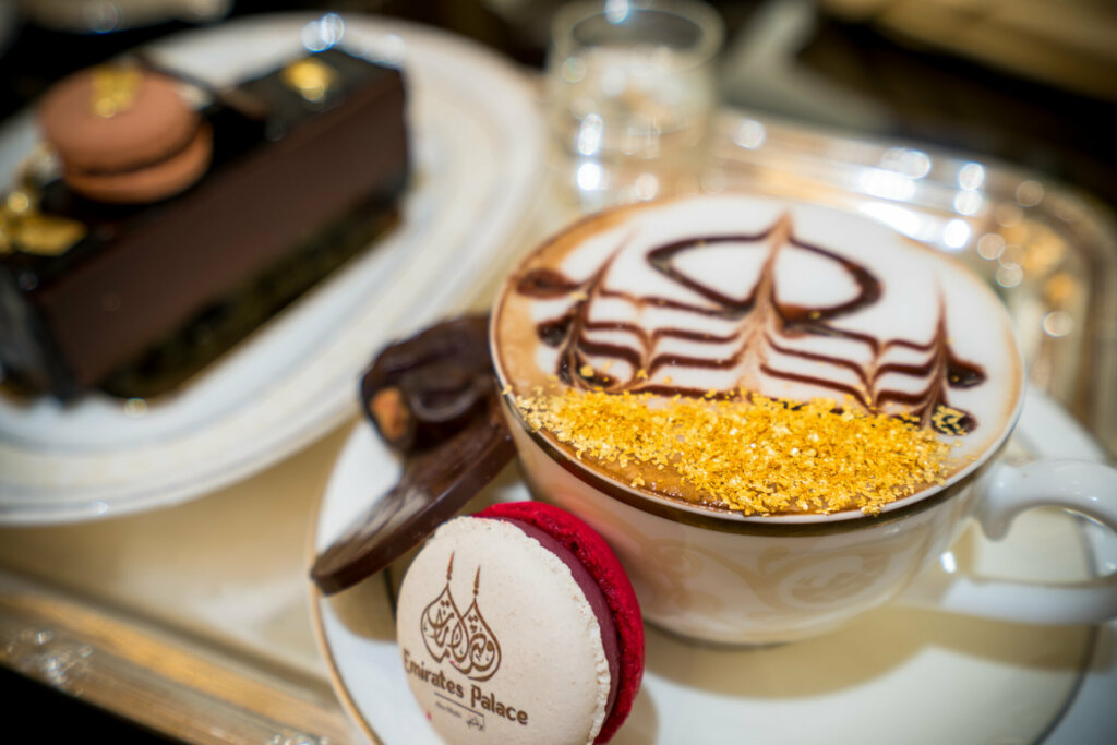 24 Carat Gold Coffee in Abu Dhabi in Emirates Palace in Abu Dhabi