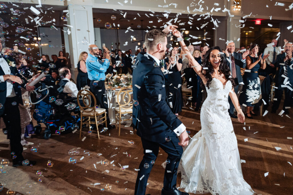 Newlyweds enjoying their party