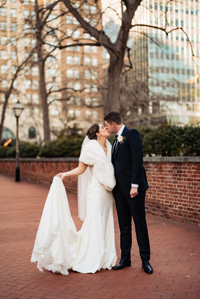 A classic wedding portrait of the couple full of emotion and connection.
